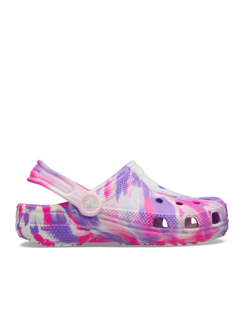 BRAND NEW girl youth crocs glow in the dark marbled clogs slides sandals size 6Y